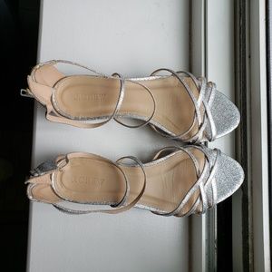 J Crew Silver Sandals